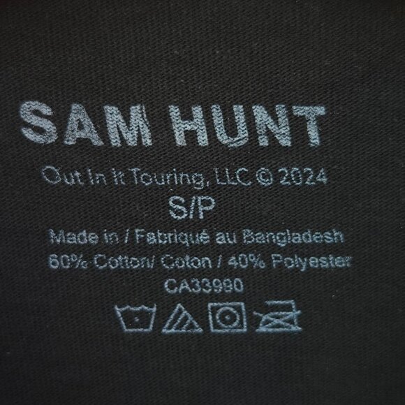 SAM HUNT Black Locked Up 2024 Tour Tee Woman's Size Small - Picture 3 of 3